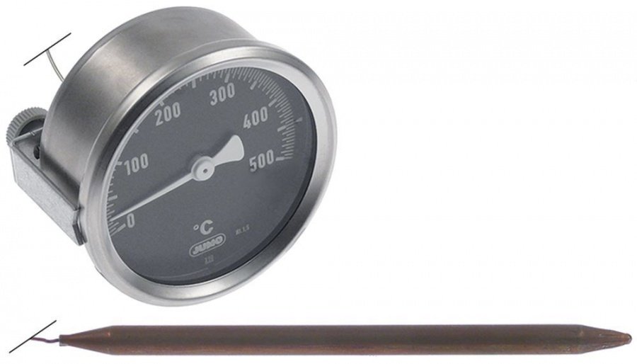 Termometru cuptor 0-500°C, montare ø 60 mm, senzor ø 8 mm, capilar 450 mm - 541900