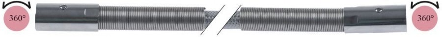 Furtun dus spalator 1200 mm, 1/2", INOX, capete rotative - 542017