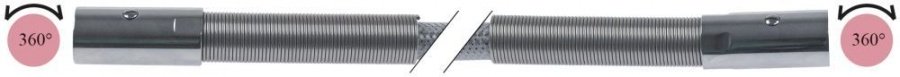 Furtun dus Inox, L 2000mm, cu armatura flexibila, ø nominal 10mm - Cod 542019