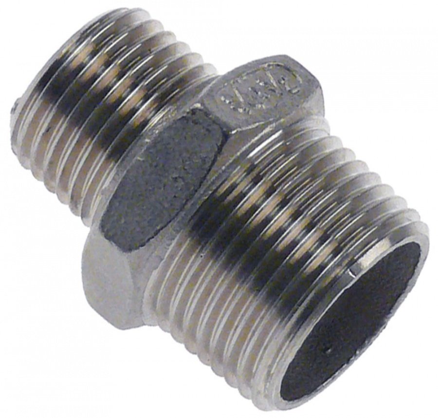 Niplu de INOX, filet 1/2", filet 3/4" - 542150