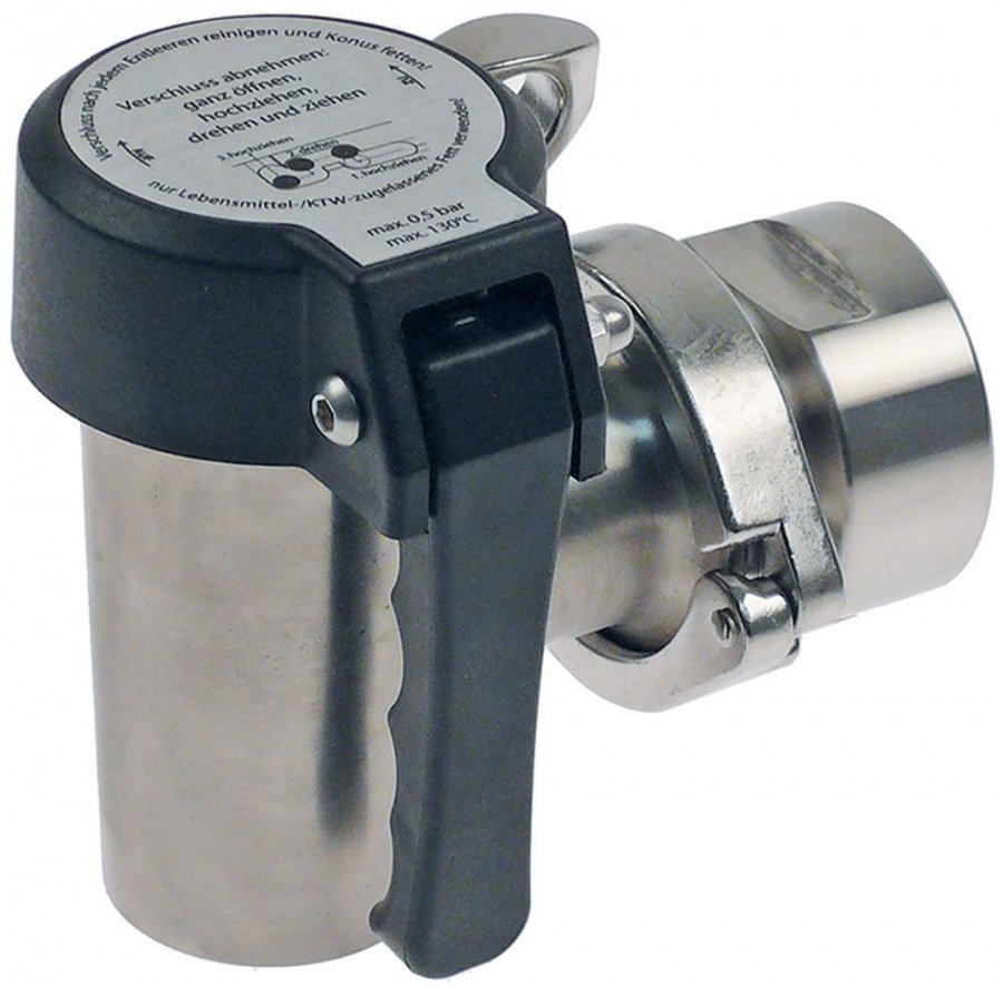 robinet de golire (canea) racord 1 1/4\ FI A 110mm B 63mm oțel inoxidabil garnitură inelară etanșantă"