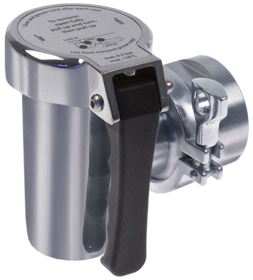 Robinet de golire (canea) 2" FI cu etanșare conică A 120mm B 52mm alamă cromată - 542198