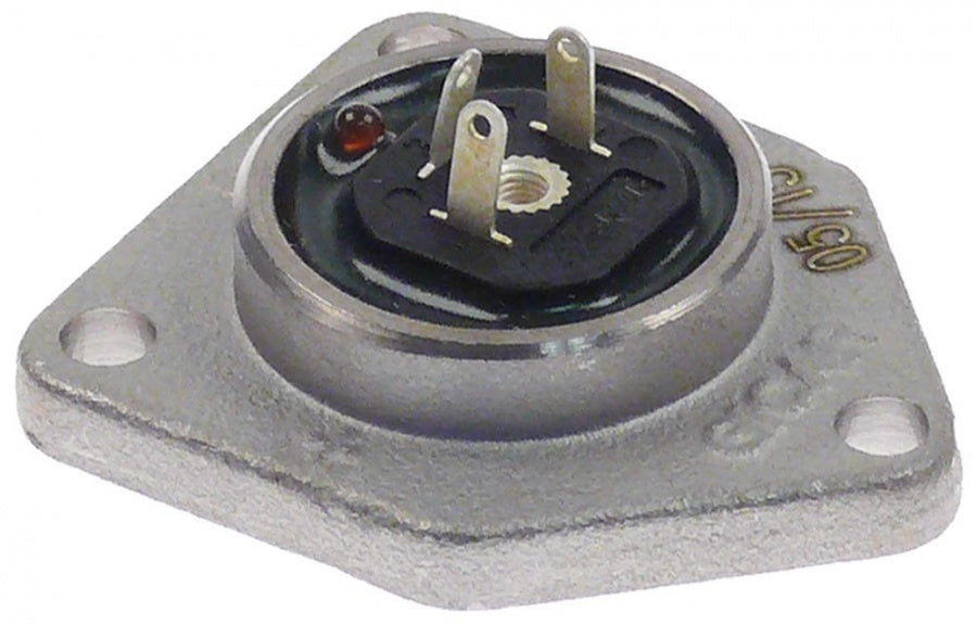 Capac alamă nichelată Î 18mm L 47mm L 40mm contor ( flowmetru ) Gicar 9.0.16.50G, 901650G, cu LED, (+ 0 -) - 542347