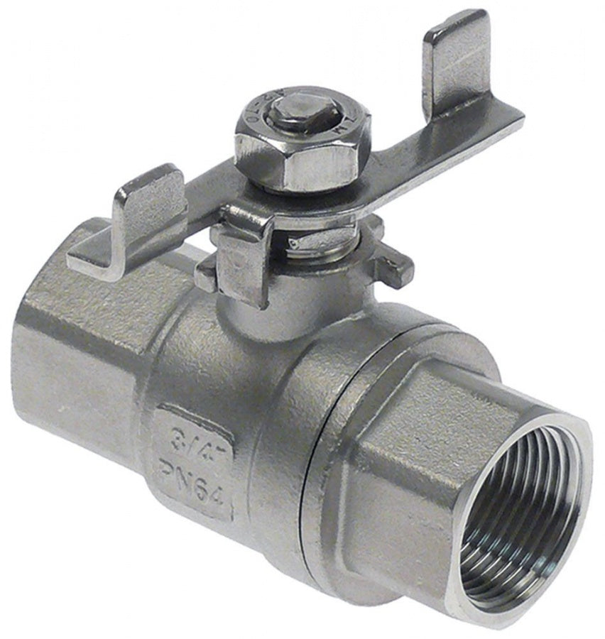 Robinet cu sfera racord 3/4" FI - 3/4" FI DN20 PN 64 lungime 78mm oțel inoxidabil - 542430