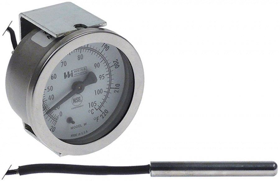 termometru  ø montaj 52mm T.max. 105°C ø senzor 8mm L senzor 63mm țeavă capilară 3400mm