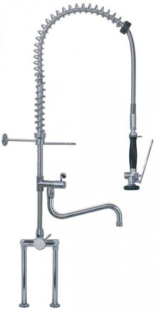 pre-rinse unit with single lever bridge mixer tap short lever with swivel tap connection 1/2"