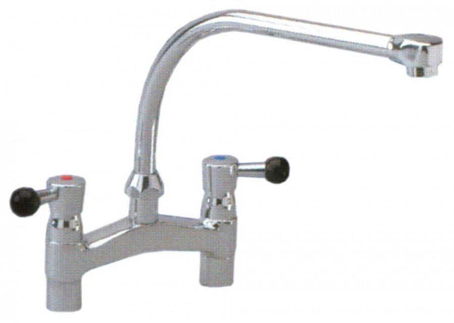 Bridge mixer tap spout projection 200mm spout height 240mm ¼ turn connection ½"