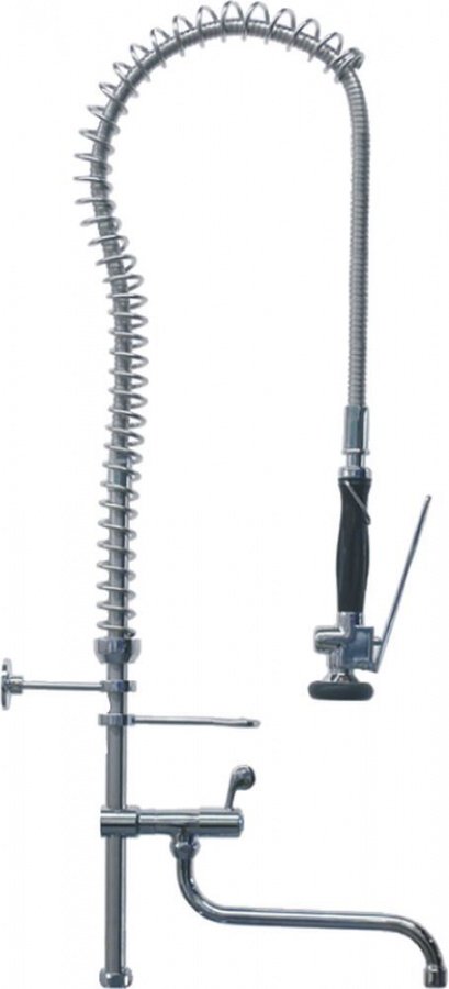 rising pipe short with swivel tap with spring, spring holder, hose, hand shower