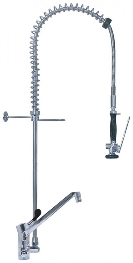pre-rinse unit with single lever monobloc tap short lever spout length 250 mm