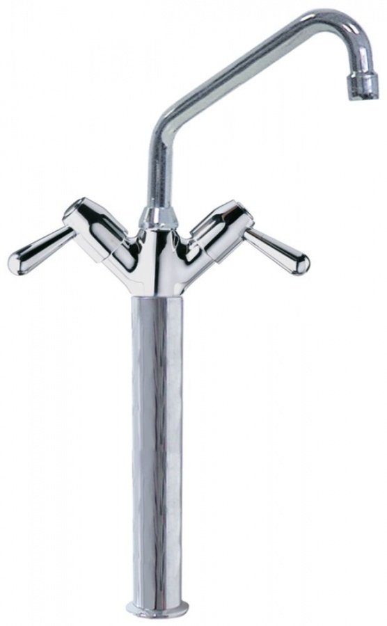 Monobloc tap with pillar 300mm ceramic tap head ½" 90° spout length 200mm - 547381