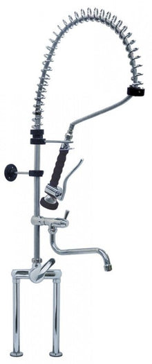 Baterie cu robinet ceramic, picurator rotativ, dus cu clapeta suspendat, racordare 1/2", distanta gauri 153±20 mm, seria Classic - 548841