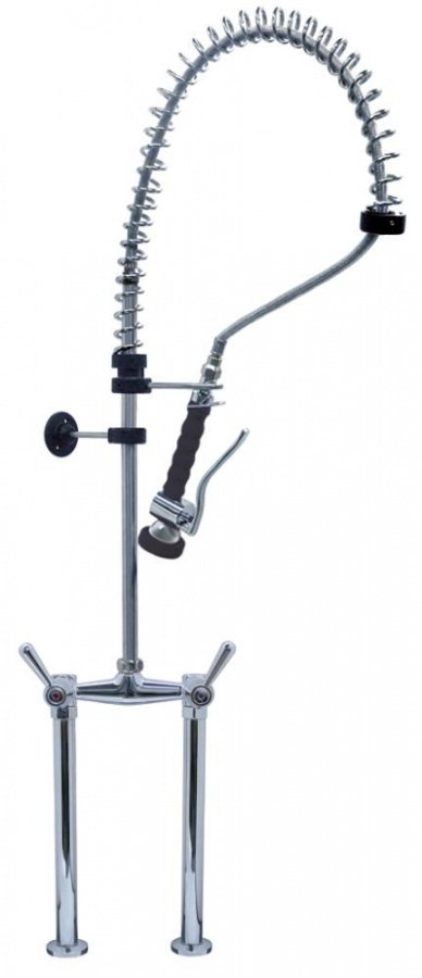 Pre-rinse unit with bridge mixer tap ceramic tap head 1/2" 90° without swivel tap - 548916