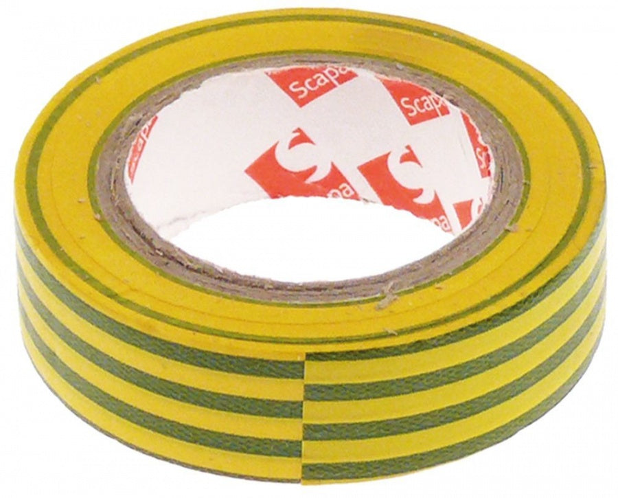 Banda izolatoare galben verde -10 +105°C, latime 15 mm lungime L 10 m, PVC, conform standard VDE - 550032
