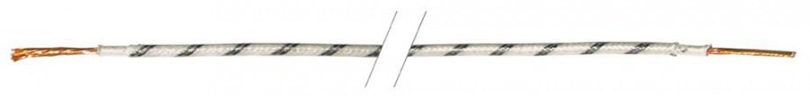 Conductor din fire de cupru nichelate 2,5 mm², izolatie din fibra de sticla siliconata, culoare alb cu negru, temperaturi -60 +280°C, maxim 350°C, rola de 10 metri - 550085