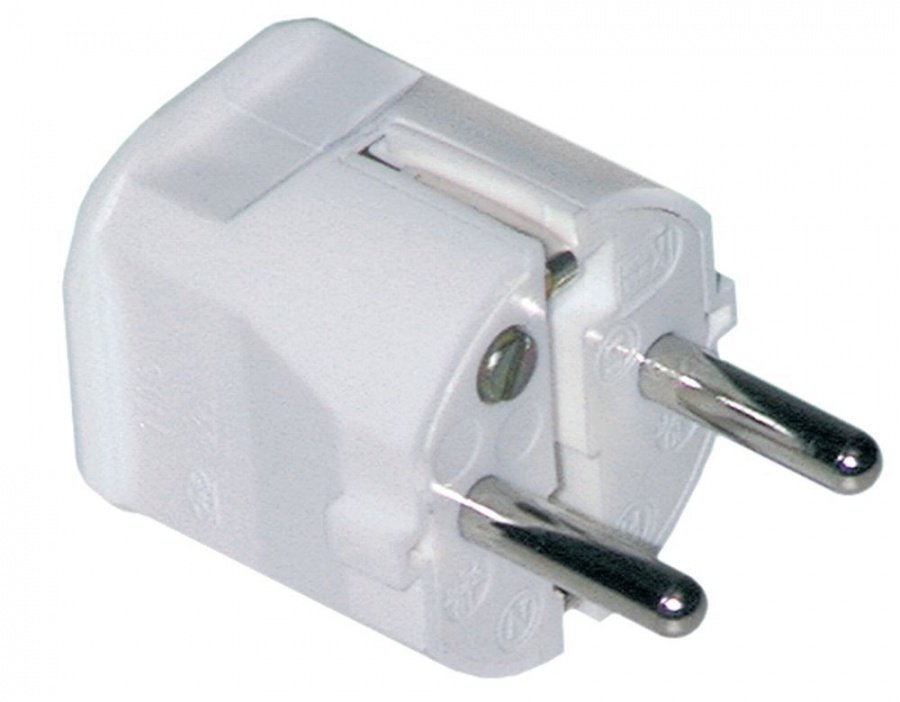 Stecher drept CEE7/4 tip F, cu 3 borne P+N+E, max. 16 A, 230 V, termoplastic, IP44, tari D/I - 550204