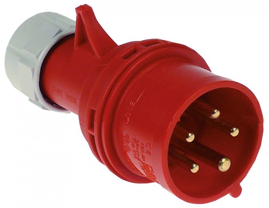 Ștecăr trifazic CEE roșu, max. 16 A, 400 V, cu 5 borne 3P+N+E, IP44, pentru cablu 1,0-2,5 mm² - 550210