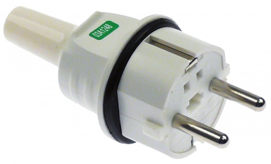 Stecher CEE7/4 tip F, max. 16 A, 240 V, borne P+N+E, IP44, din PVC, tari D/I - 550212