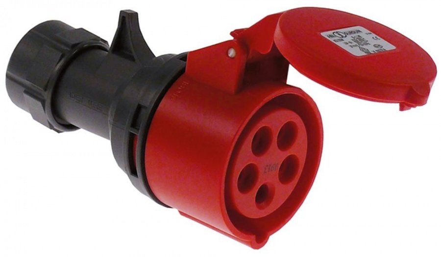 Priza trifazica CEE rosie max 16A 400V cu 5 borne 3P+N+E IP44 pentru cablu 1,0-2,5mm² - 550215