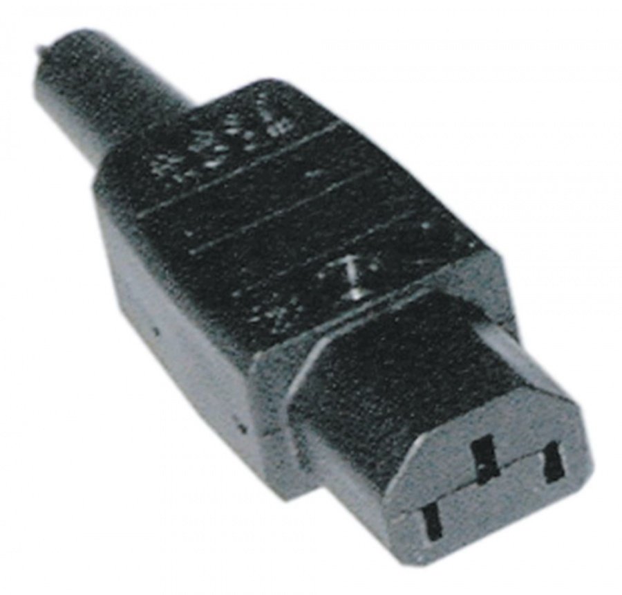Stecher C13 max 10A/250V, rezistent pana la 70°C, termoplastic - 550242