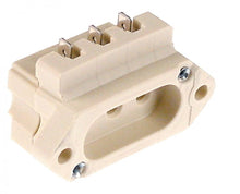 power socket flat plug 6,3mm for heating element 2-pole + grounding - 550405
