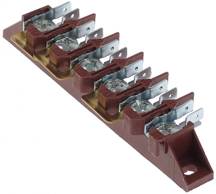 Regleta sir de cleme cu 6 borne, max. 40 A, max 450 V, suruburi M6 si papuci 6,3 mm - 550518