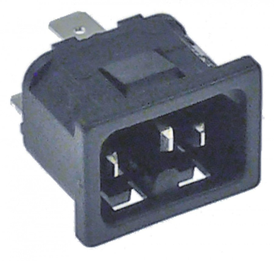 Priza C16 pentru temperatura medie T120, max 10A / 250V, conectare cu papuci 6,3 mm, termoplastic - 550707