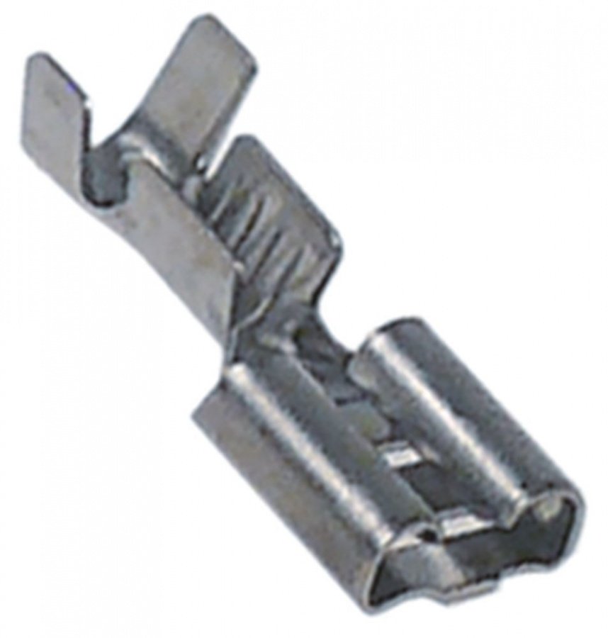Papuci terminali rezistenți la temperatura 400°C, din INOX, 6,3 x 0,8 mm, pentru conductor 1-2,5 mm², 100 bucăți - 551002