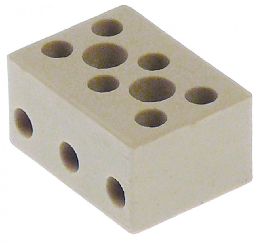 Clemă de legătură ceramică (porțelan) pt. 3 conductori 4 mm², max. 30 A, max 450 V, L 34 x 25 mm, H 18 mm - 555000