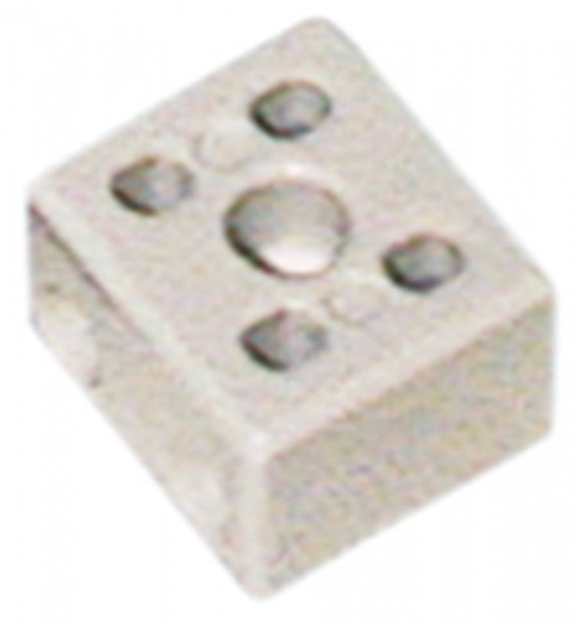 Porcelain terminal block 2-pole 10mm² max. 30A max 450V L 37mm W 37mm H 23mm Qty 5 pcs - 555115