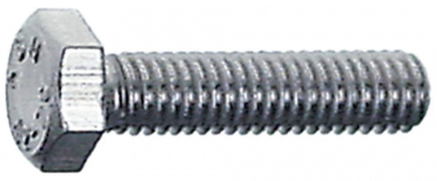 Surub inox filet M6 / 25 mm, cap hexagonal 10 mm, conform DIN 933 / ISO 4017, plic cu 10 bucati - 560089