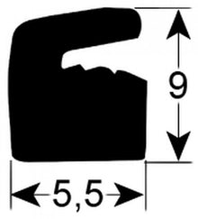 Garnitura capac masina de vidat, latime 5,5 mm, H 9 mm, din silicon, cantitate 10 m - 570002