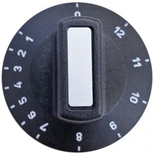 buton termostat 1-12 T.max.°C ø 50mm ax ø 6x4,6mm aplatizare sus negru