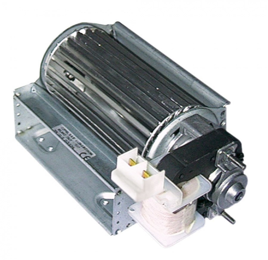 Ventilator tangential cu tambur, lungime 120 mm, tambur ø 60 mm, pozitie motor dreapta, 230 V, 50 Hz, 19 W, frigorifice - Cod 601028