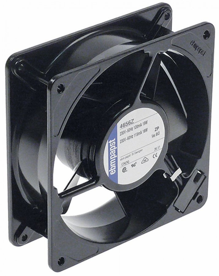 Ventilator axial EBM 4656Z, 119x119 mm, H 38 mm, 230 V AC, 50 Hz, 18 W, rulment cu bile - 601030