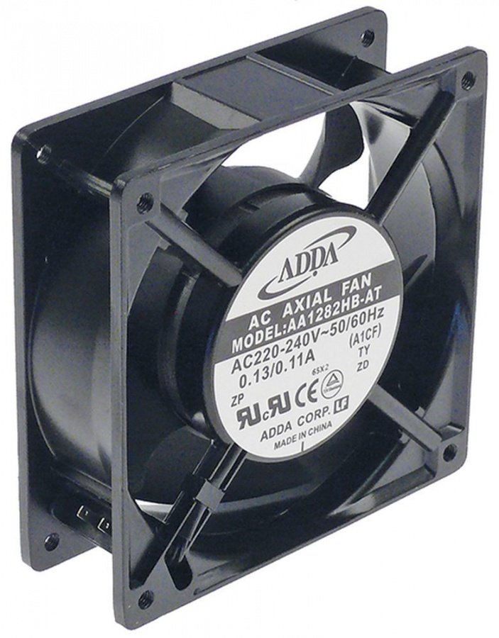 Ventilator axial patrat 119x119mm, H 38mm, putere 23/20W, 230V, rulment cu bile - 601080