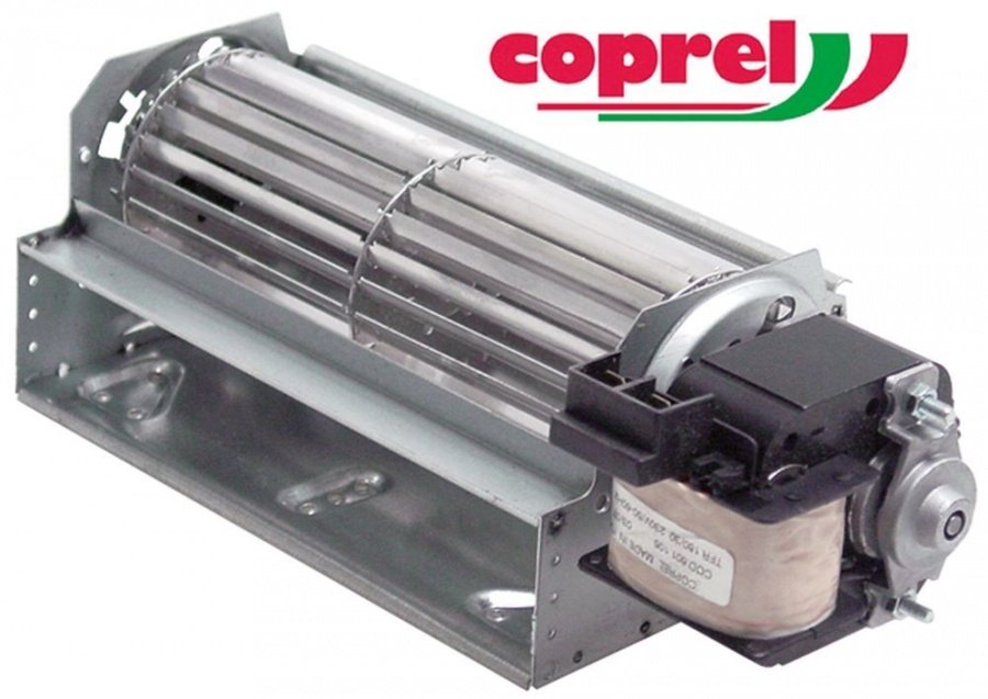 Ventilator tangential cu tambur, lungime 180 mm, tambur ø 60 mm, pozitie motor dreapta, 230 V, 50 Hz, 37 W, frigorifice -  601105
