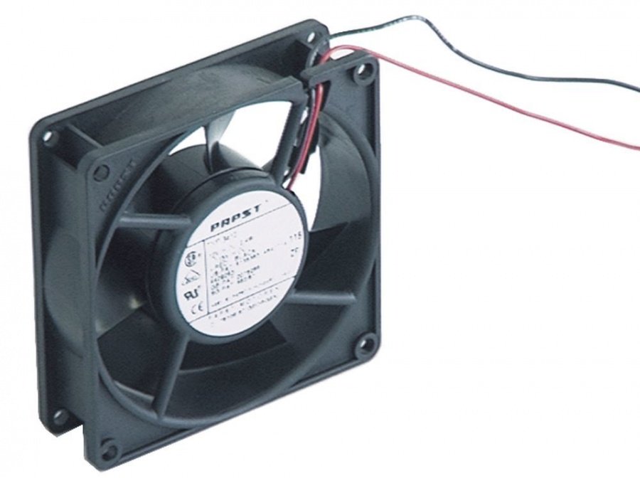 Ventilator 12V DC, 0,8 W, patrat 92 x 92 mm, H 25 mm, cu rulmenti cu bile, EBM 3412 - 601120