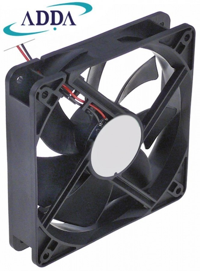 Ventilator 12V DC, 5,4 W, patrat 119 x 119 mm, H 25 mm, cu rulmenti cu bile, -10 +70°C - 601158