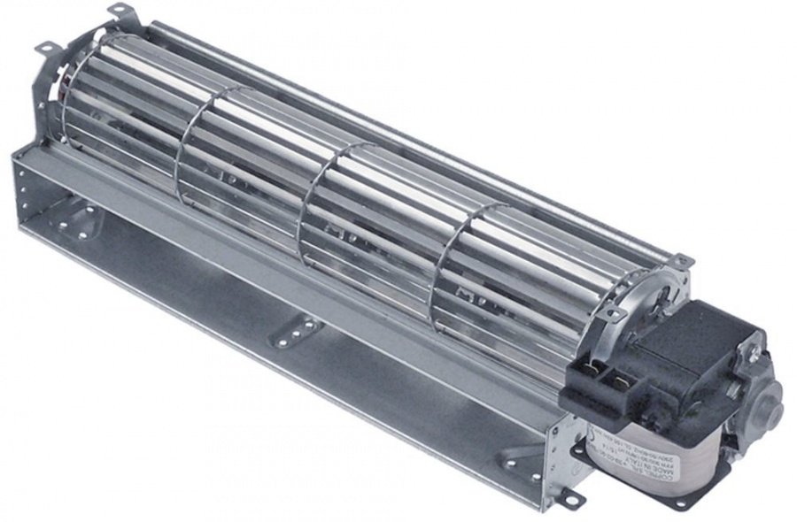 Ventilator tangential cu tambur, lungime 300 mm, tambur ø 60 mm, pozitie motor dreapta, 230 V, 50 Hz, 43 W - Cod 601194