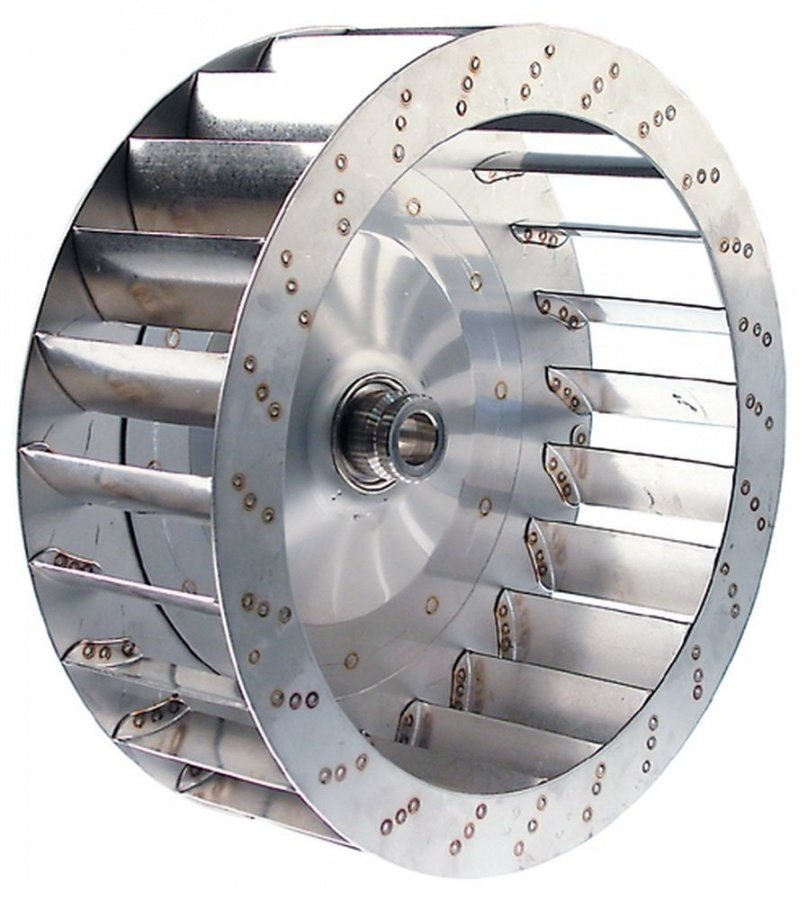 Rotor turbina ventilator cuptor ø 300 mm, H 100 mm, aripioare 24, ax conic ø 19,5-23 mm - 601224
