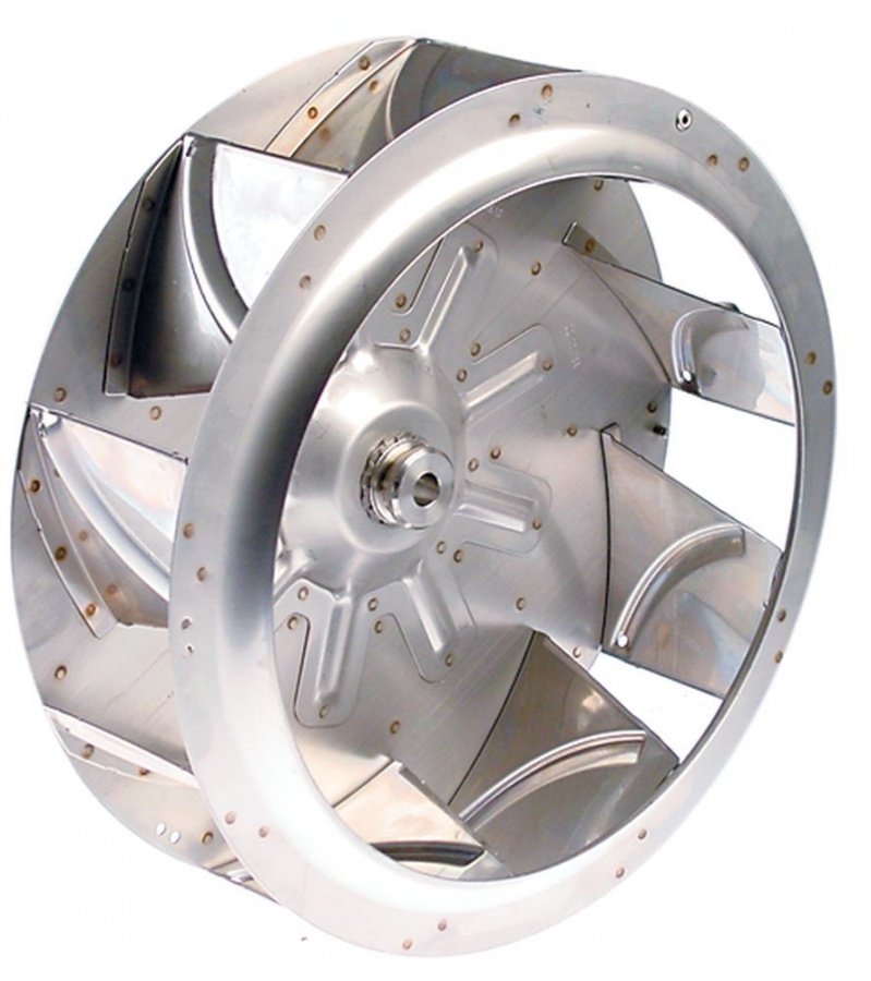 Palete pentru motor de ventilator de aer cald, D1 ø 340 mm D2 ø 13 mm D3 ø 16 mm, H1 95 mm H2 37 mm, palete 9 - Cod 601306