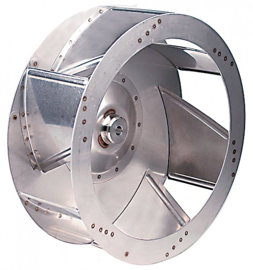 Turbina Ventilator cu 6 aripioare, ø 350 mm, H1 127 mm,  D2 ø 13 mm, D3 ø 16 mm, H2 37 mm - 601343