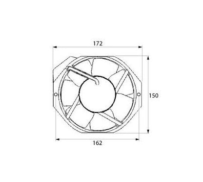 Ventilator oval ADDA 172 x 150 mm, H 38 mm, 230V, 38/35 W, rulment cu bile - 601388