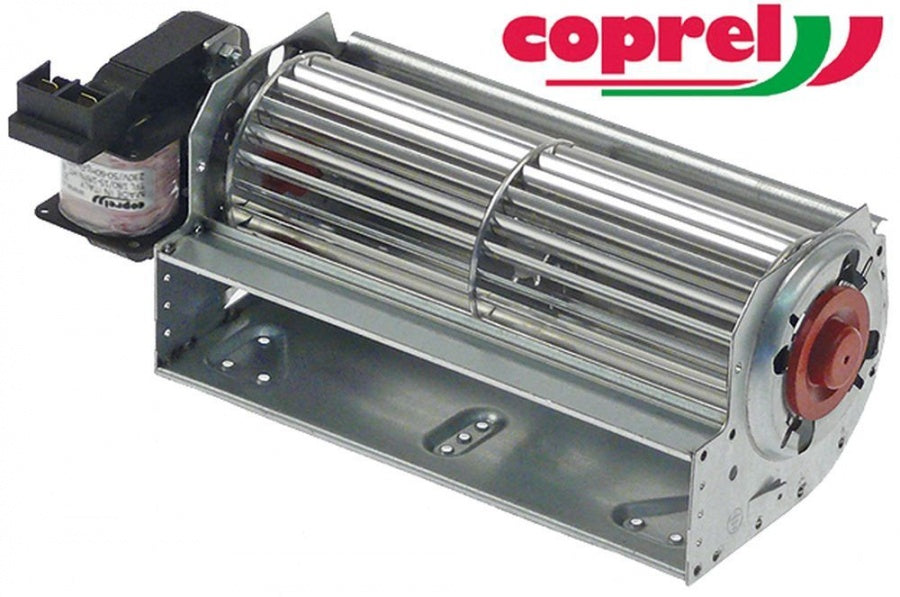 Ventilator tangential, lungime 180 mm, tambur ø 60 mm, pozitie motor stanga, 25 W, 230 V, universal - 601452