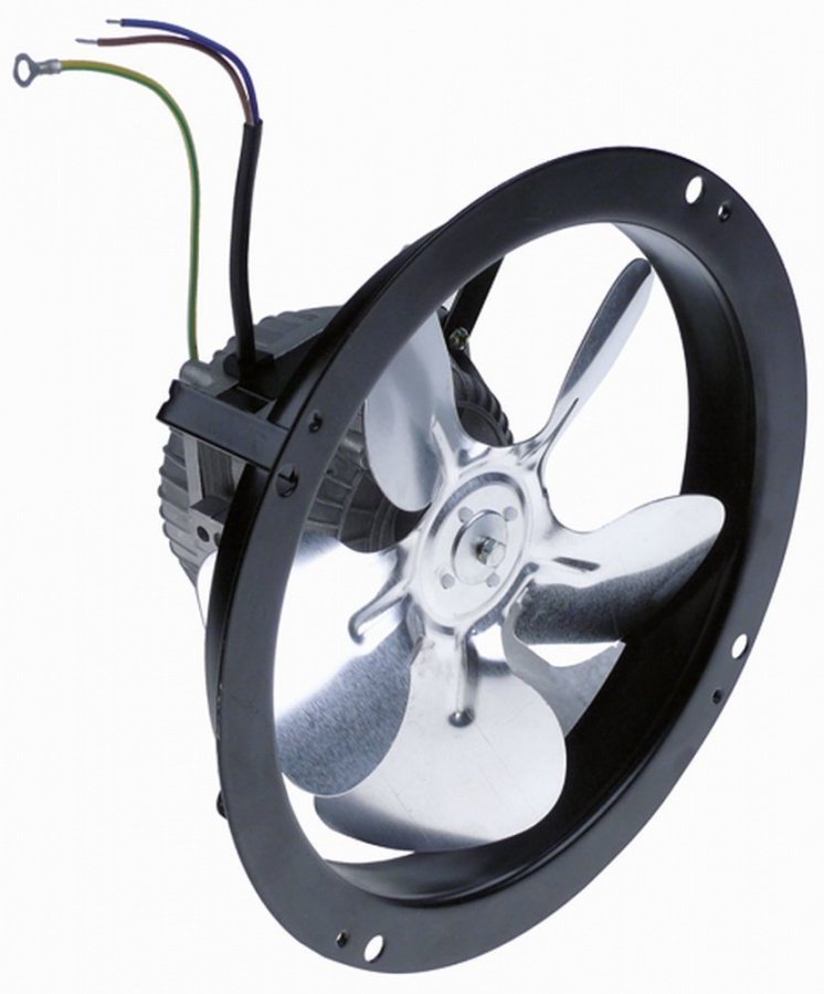 fan 230V 5W 50/60Hz fan wheel ø 172mm shaft length 20mm W 105mm wing angle 28°