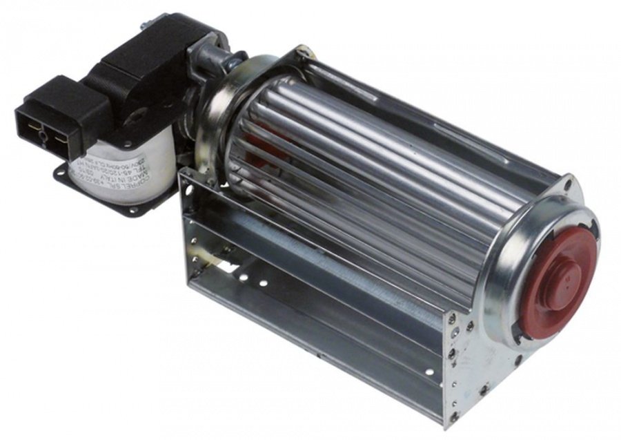 Ventilator tangential cu tambur, lungime 120 mm, tambur ø 45 mm, pozitie motor stanga, 230 V, 50 Hz, 24 W, universal - Cod  601611