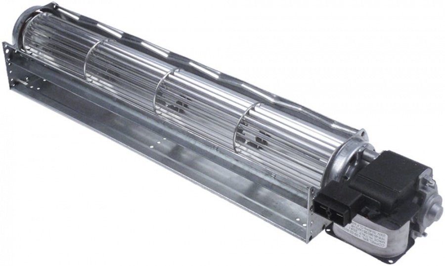 Ventilator tangential cu tambur ø 45 x 360 mm, pozitie motor dreapta, 230 V, 50 Hz, 48 W, -30+100°C, universal - 601616