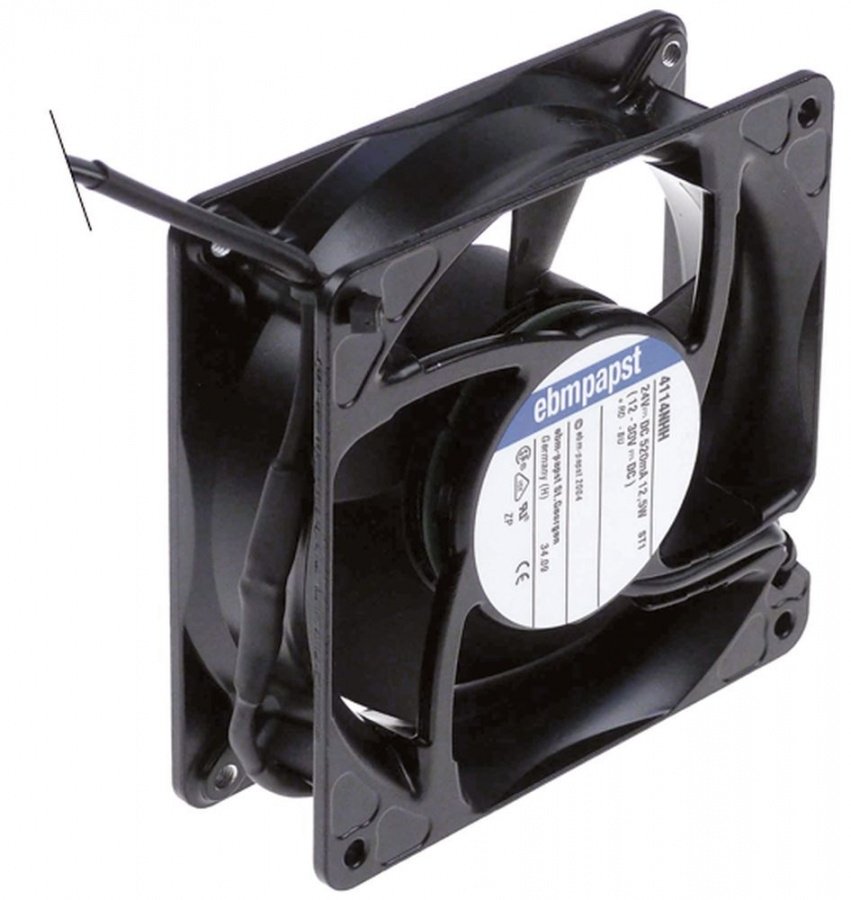 Ventilator ebm-papst 4114NHH, 119x119 mm, H 38 mm, 24 VCC, 12,5W, rulment cu bile - 601656