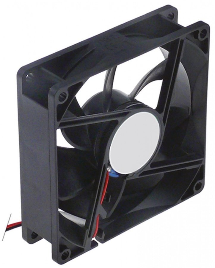 Ventilator axial patrat 92 x 92 mm, H 25 mm, 24 V CC, 2,4 W rulment cu bile, cablu 300 mm - 601680