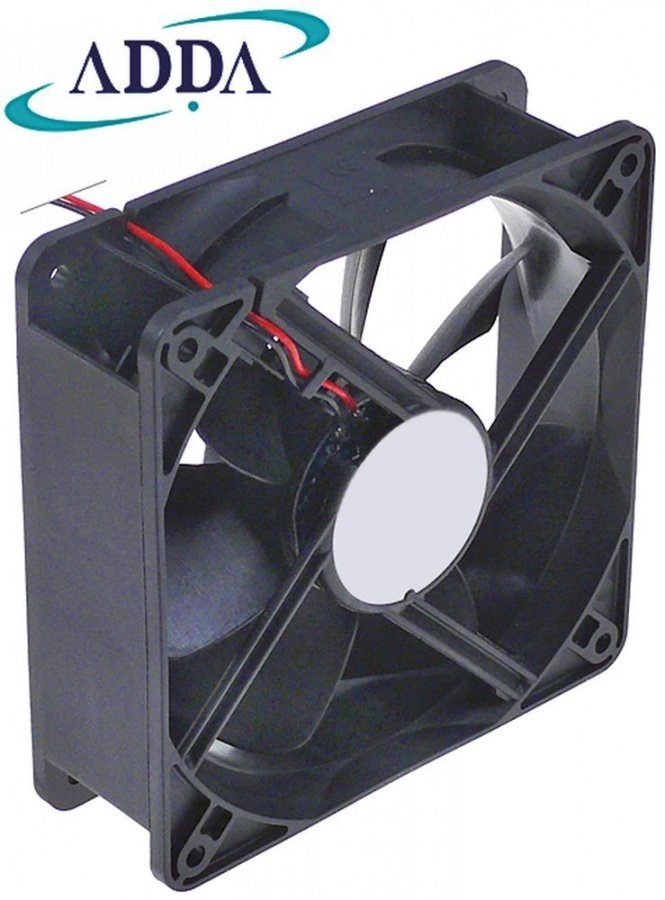 Ventilator patrat 120 x 120 mm, H 38 mm, 24V DC, 9,2 W, cu rulmenti, cablu 300 mm - 601705